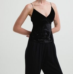 Vintage 90s Black Velvet Camisole Size XS